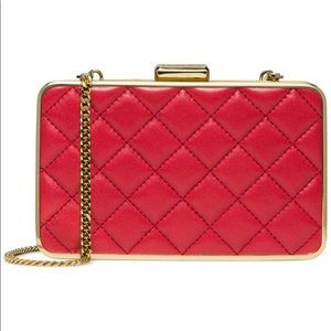 Michael Kors Elsie Quilted Box Clutch • Dark Red •